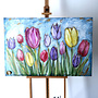 Schilderij - 80x120 cm - Rick Triest - Contemporary tulip composition #5