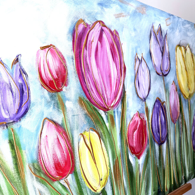 Painting - 80x120 cm - Rick Triest - Contemporary tulip composition #5