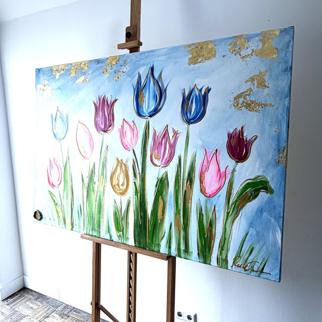 Schilderij - 100x150 cm - Rick Triest - Tulpenmanie - Hollandse tulpen #21