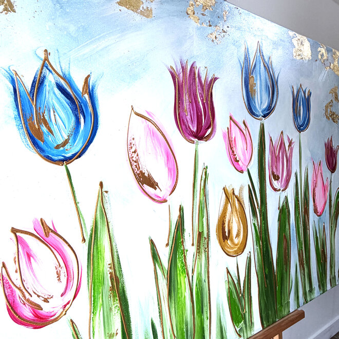 Schilderij - 100x150 cm - Rick Triest - Tulpenmanie - Hollandse tulpen #21