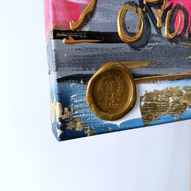 Painting- 80x120x4,5 cm - Rick Triest - Amsterdam Herengracht - Blue & Gold #157