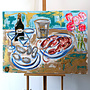 Painting- 90x120x2,5 cm - Rick Triest - Celebration collection - Champagne moment