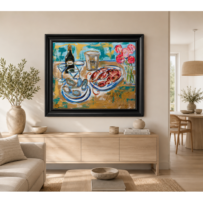 Schilderij- 90x120x2,5 cm - Rick Triest --Celebration collection - Champagne moment