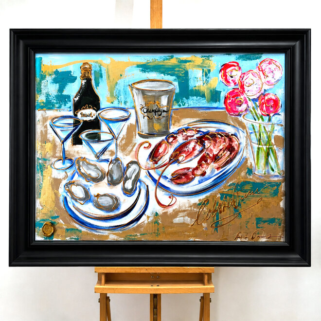 Schilderij- 90x120x2,5 cm - Rick Triest --Celebration collection - Champagne moment