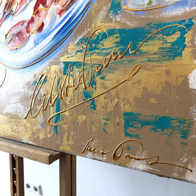 Painting- 90x120x2,5 cm - Rick Triest - Celebration collection - Champagne moment