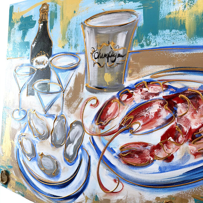 Schilderij- 90x120x2,5 cm - Rick Triest --Celebration collection - Champagne moment