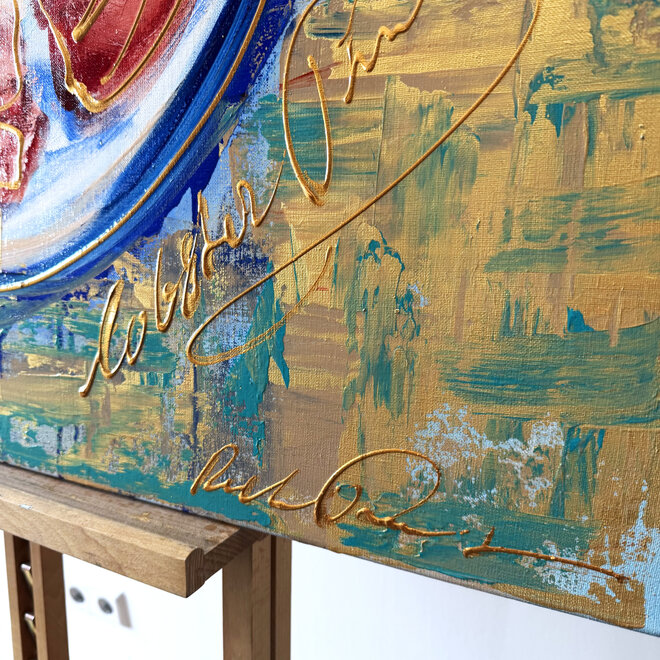 Painting- 100x100x2,5 cm - Rick Triest - Celebration collection - Oysters & Bubbles