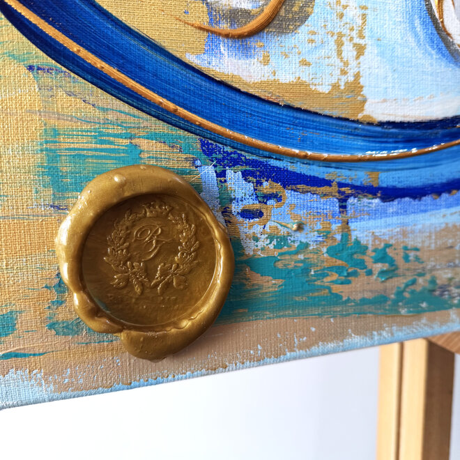 Painting- 100x100x2,5 cm - Rick Triest - Celebration collection - Oysters & Bubbles