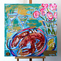 Schilderij- 100x100x2,5 cm - Rick Triest --Celebration collection - Lobster Night