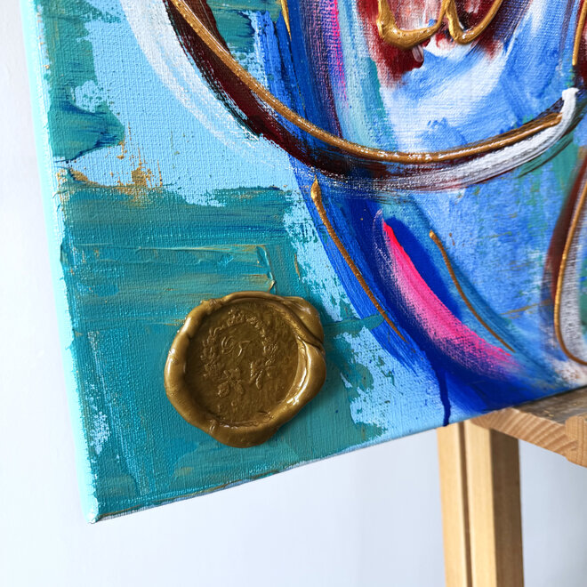 Schilderij- 100x100x2,5 cm - Rick Triest --Celebration collection - Lobster Night