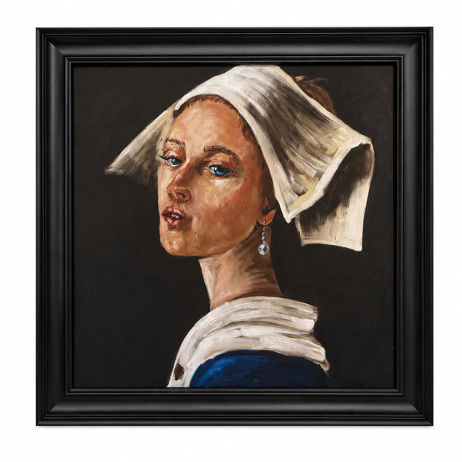 Hollands Meisje – Origineel schilderij van Rick Triest – 100 × 100 × 2,5 cm – The Modern Masters Collection – Olie op canvas