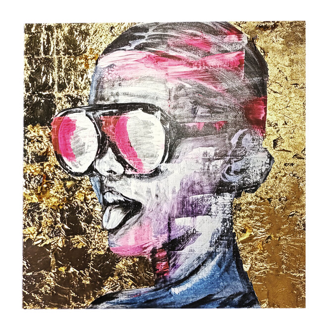 Painting – 100× 100 2.5 cm – Rick Triest – The Modern Masters Collection – Gold Rebel