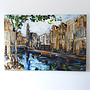 Schilderij- Rick Triest - 100x150 cm - Amsterdam Signature Gold Series - Prinsengracht - Blue & Gold # 1254- Westertoren -