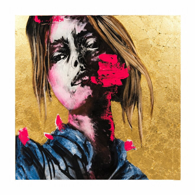 Schilderij – 100×100×2,5cm – Rick Triest – The Modern Masters Collection – Gold Rebel - 2