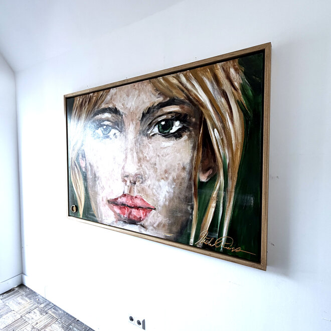 Encounter – Where Eyes Meet – Origineel mixed media schilderij op acrylbasis van Rick Triest – 100 × 150 × 4,5 cm – CONNECTED