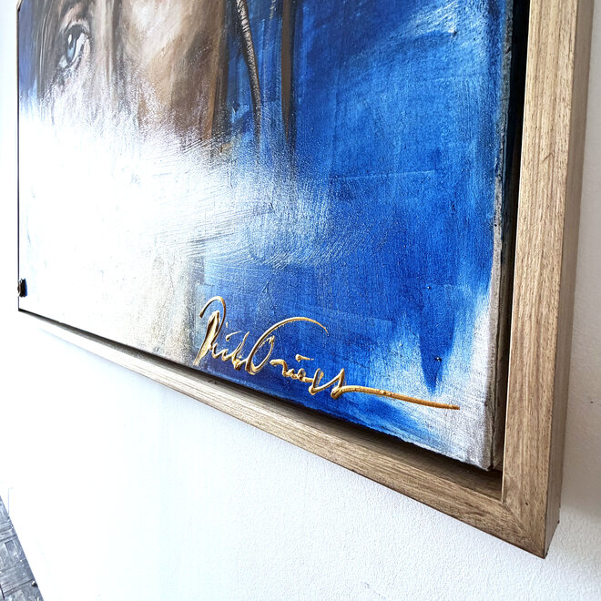 Encounter – The Silent Exchange – Original Mixed Media Painting on Acrylic Base by Rick Triest – 100 × 150 × 4.5 cm – CONNECTED