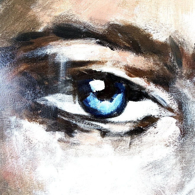 Encounter – The Silent Exchange – Original Mixed Media Painting on Acrylic Base by Rick Triest – 100 × 150 × 4.5 cm – CONNECTED
