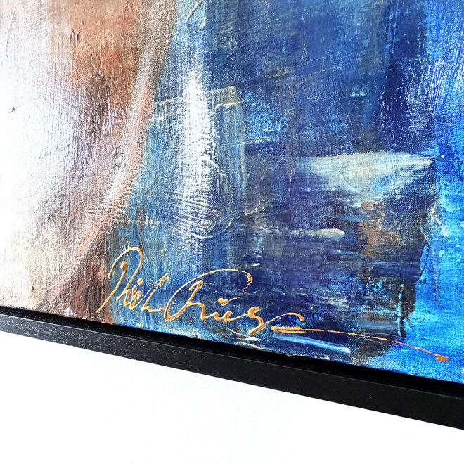 Encounter – A Moment of Connection – Original Mixed Media Painting on Acrylic Base by Rick Triest – 120 × 150 × 4.5 cm – CONNECTED