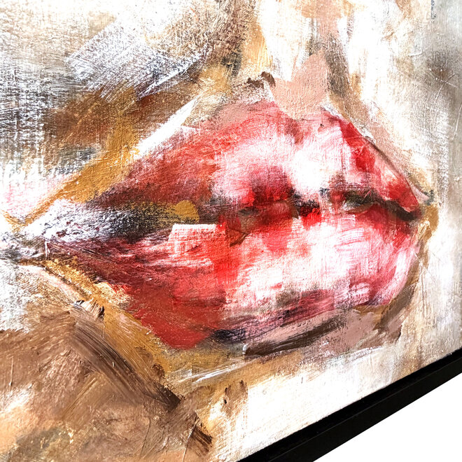 Encounter – A Moment of Connection – Original Mixed Media Painting on Acrylic Base by Rick Triest – 120 × 150 × 4.5 cm – CONNECTED