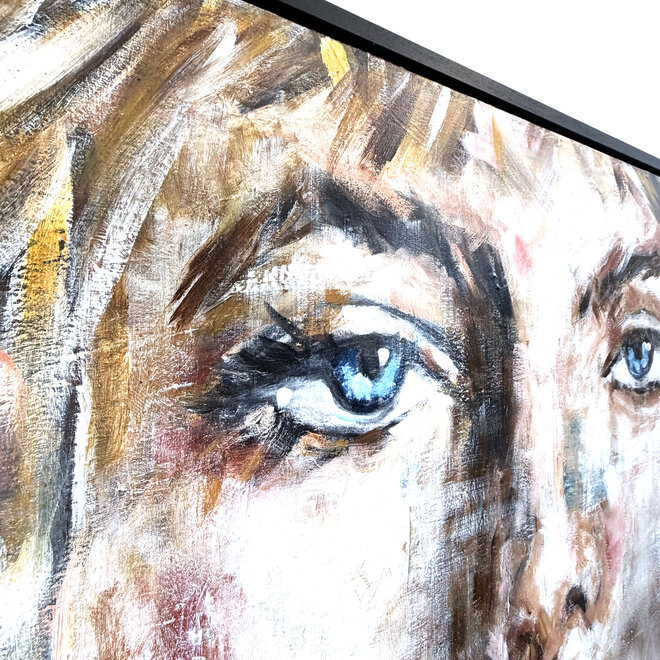 Encounter – A Moment of Connection – Origineel mixed media schilderij op acrylbasis van Rick Triest – 120 × 150 × 4,5 cm – CONNECTED