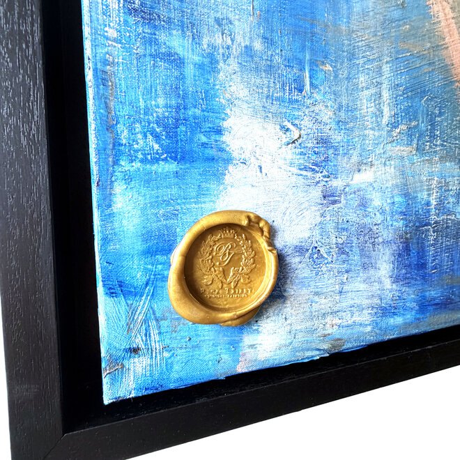 Encounter – A Moment of Connection – Original Mixed Media Painting on Acrylic Base by Rick Triest – 120 × 150 × 4.5 cm – CONNECTED