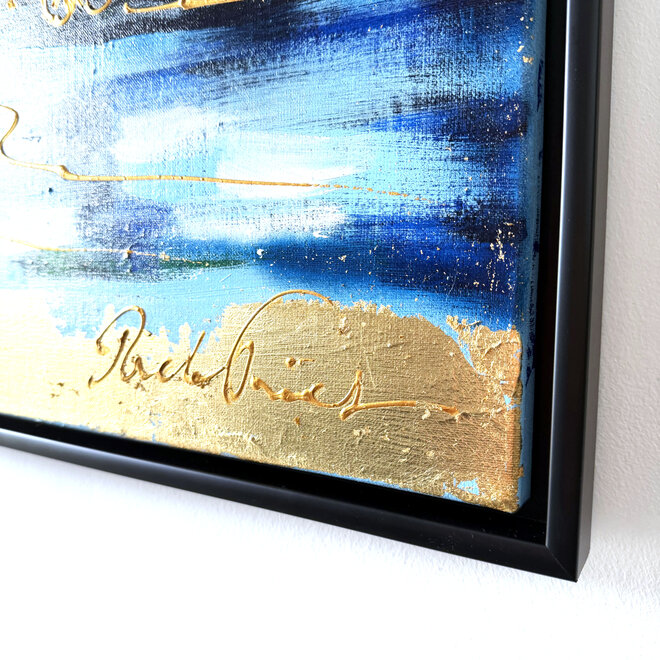 Schilderij- 100x100x2,5 - Rick Triest - Amsterdam signature gold series - modern composition - Westertoren