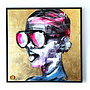 Gold Rebel – Origineel schilderij van Rick Triest – 100 × 100 × 2,5 cm – The Modern Masters Collection – Acryl, bladgoud en mixed media op canvas
