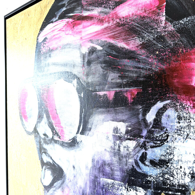 Gold Rebel – Origineel schilderij van Rick Triest – 100 × 100 × 2,5 cm – The Modern Masters Collection – Acryl, bladgoud en mixed media op canvas