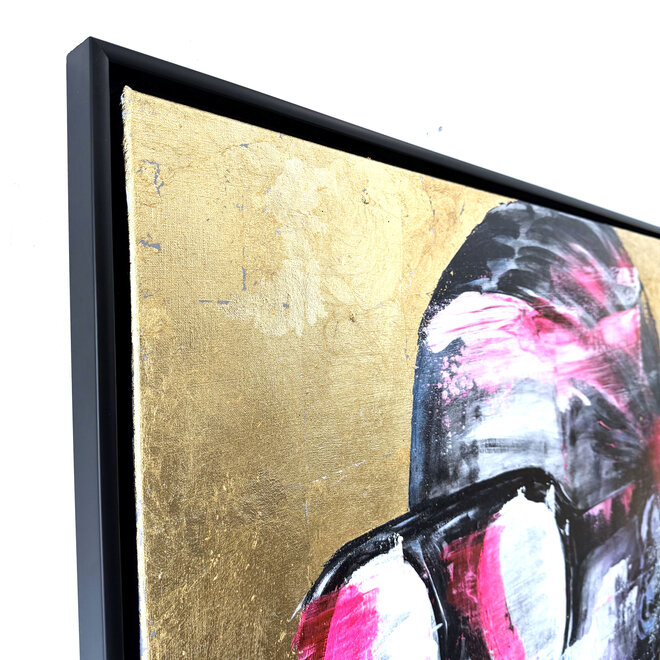Gold Rebel – Origineel schilderij van Rick Triest – 100 × 100 × 2,5 cm – The Modern Masters Collection – Acryl, bladgoud en mixed media op canvas