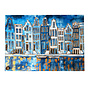 Schilderij- 100x150cm - Rick Triest - Amsterdam Herengracht -Sky Blue and Gold #11
