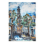 Schilderij- 100x150cm - Rick Triest - Amsterdam Herengracht -Sky Blue and Gold #14 - Westertoren