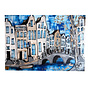Schilderij- 100x150cm - Rick Triest - Amsterdam Herengracht -Sky Blue and Gold #16