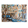 Schilderij- 100x150cm - Rick Triest - Amsterdam Herengracht -Sky Blue and Gold #18