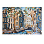 Schilderij- 100x150cm - Rick Triest - Amsterdam Herengracht -Sky Blue and Gold #19