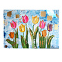 Schilderij - 100x150 cm - Rick Triest - Tulpenmanie - Compositie van tulpen met goud #12