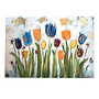 Schilderij - 100x150 cm - Rick Triest - Tulpenmanie - Compositie van tulpen met goud #16