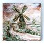 Hollandse Molen – Zaans Groen – Origineel schilderij van Rick Triest – 100 × 100 × 2,5 cm – HOLLANDS LICHT