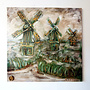Hollandse Molen – Aan de Zaan – Origineel schilderij van Rick Triest – 100 × 100 × 2,5 cm – HOLLANDS LICHT