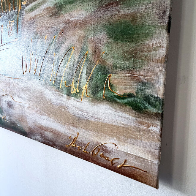 Dutch Windmill –Zaans Groen – Original Painting by Rick Triest – 100 × 100 × 2.5 cm – HOLLANDS LICHT