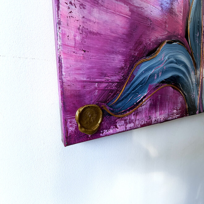 Painting - 100x150 cm - Rick Triest - Tulpenmanie - Compositie van tulpen met goud #19