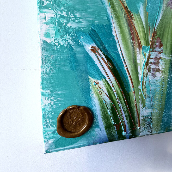 Schilderij - 100x150 cm - Rick Triest - Tulpenmanie - Compositie van tulpen met goud #15