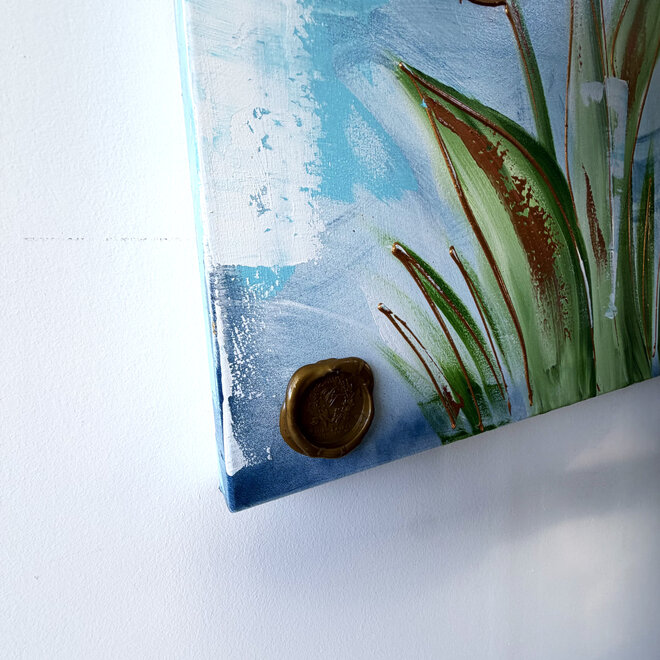 Painting - 100x150 cm - Rick Triest - Tulpenmanie - Compositie van tulpen met goud #14