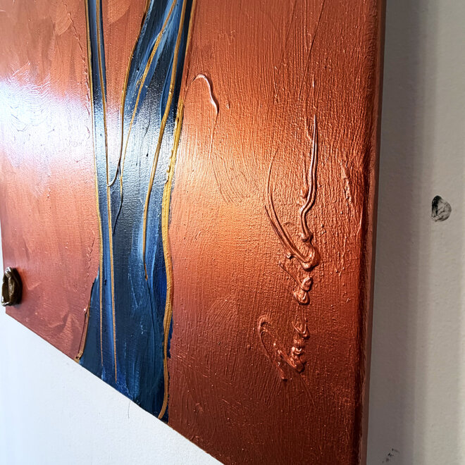 Schilderij -60x100 cm -Rick Triest - Tulpenmanie - Inspired by Dutch masters- Copper & Gold