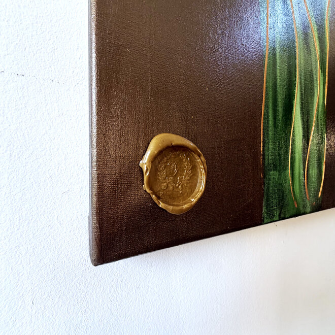 Schilderij -100x150 cm -Rick Triest - Tulpenmanie - Inspired by Dutch masters - Bronze paint - Red Tulips #1