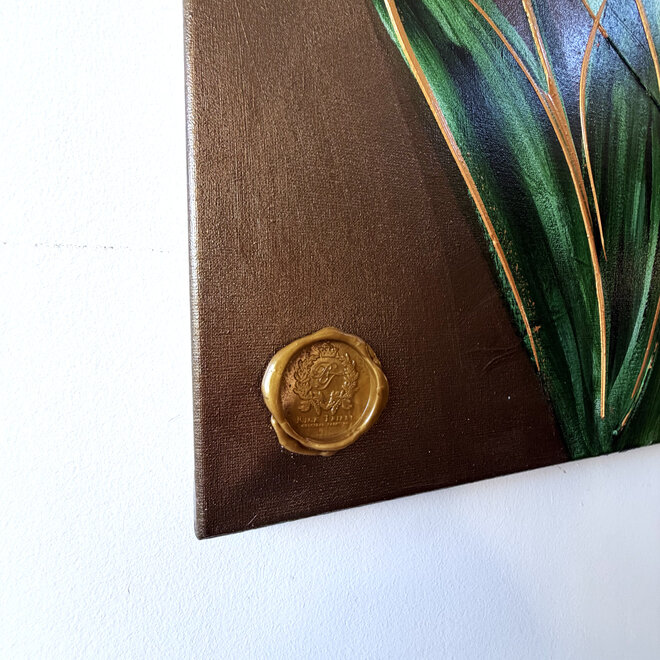 Painting - 100x150 cm -Rick Triest - Tulp mania - Inspired by Dutch masters - Bronze paint - Red Tulips #2