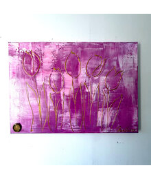 Schilderij -70x100 cm - Tulpenmanie  - Contemporary tulip composition #16