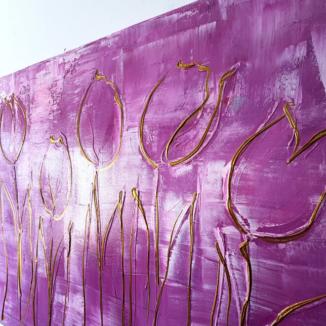 Schilderij - 70x100 cm - Rick Triest  - Contemporary tulip composition #16