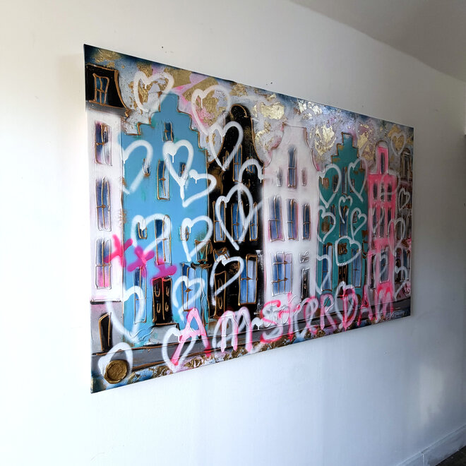 Painting- 100x150cm - Rick Triest - Amsterdam Herengracht - LOVE Amsterdam #1