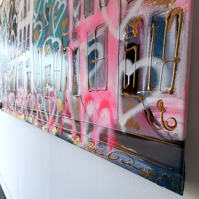 Painting- 100x150cm - Rick Triest - Amsterdam Herengracht - LOVE Amsterdam #1
