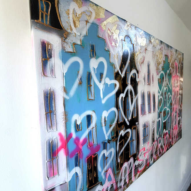 Painting- 100x150cm - Rick Triest - Amsterdam Herengracht - LOVE Amsterdam #1